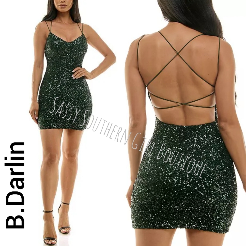 ⭐🆕B. Darlin Green Sequin Dress